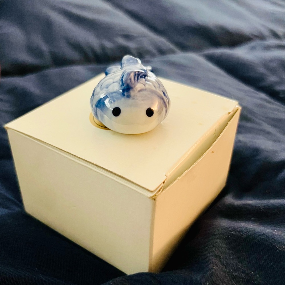 Blue Ceramic Fish Chopstick Rest/Holder